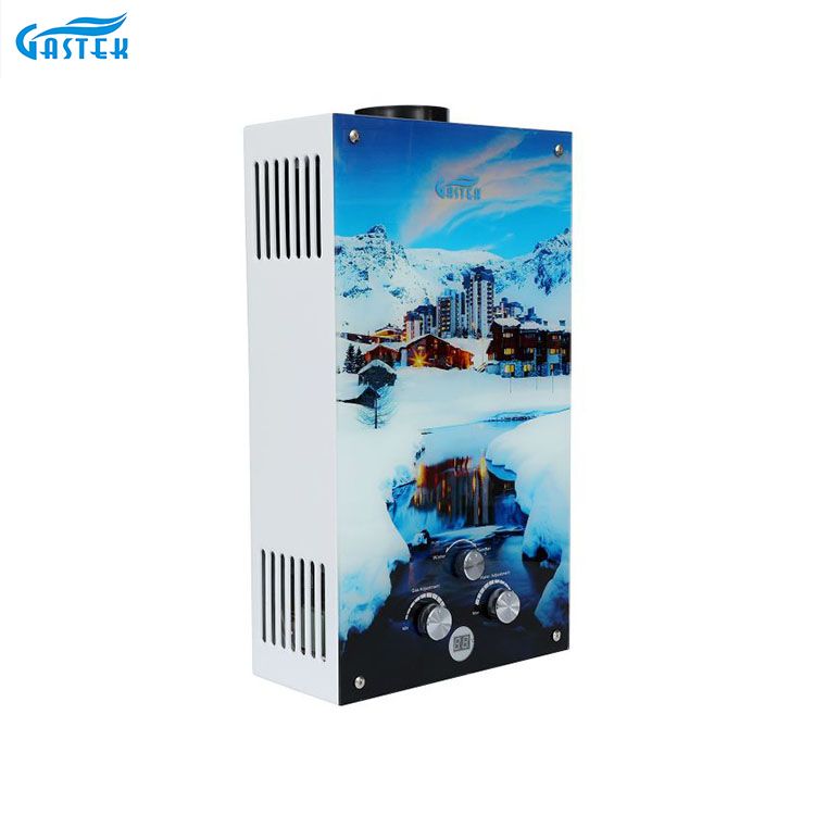 Geyser Gas Perkakas Rumah Jenis Panel Kaca untuk Mandi Pancuran